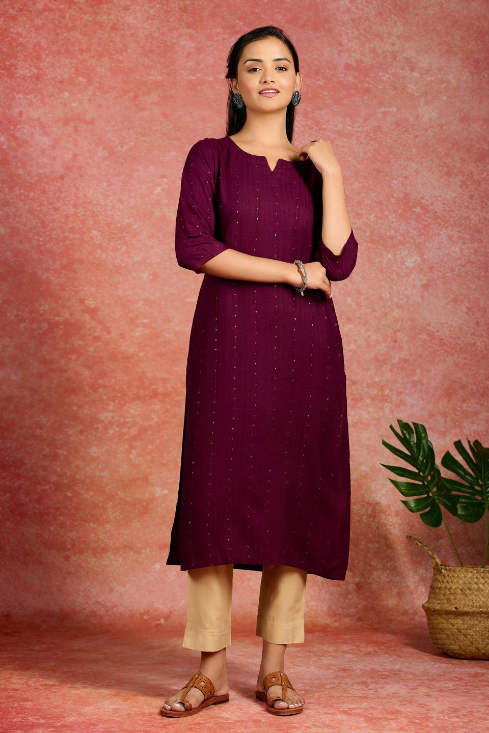 Buy online Women's Straight Kurta from Kurta Kurtis for Women by Ojjasvi  for ₹1139 at 40% off | 2024 Limeroad.com
